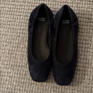 Eileen Fisher Black Suede Flats